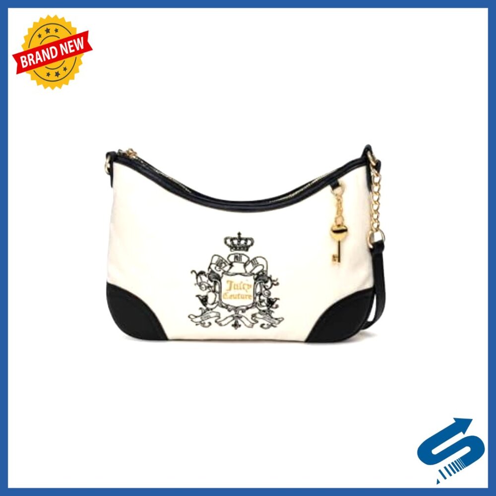 Velour Hobo Shoulder Bag with Gold Hardware, Zipper Closure, Spacious - Picture 3 of 4